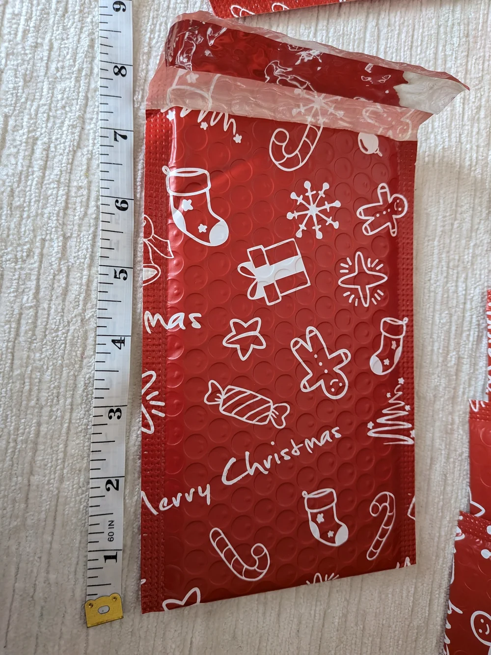 Red White Christmas Bubble Mailer Envelopes 5